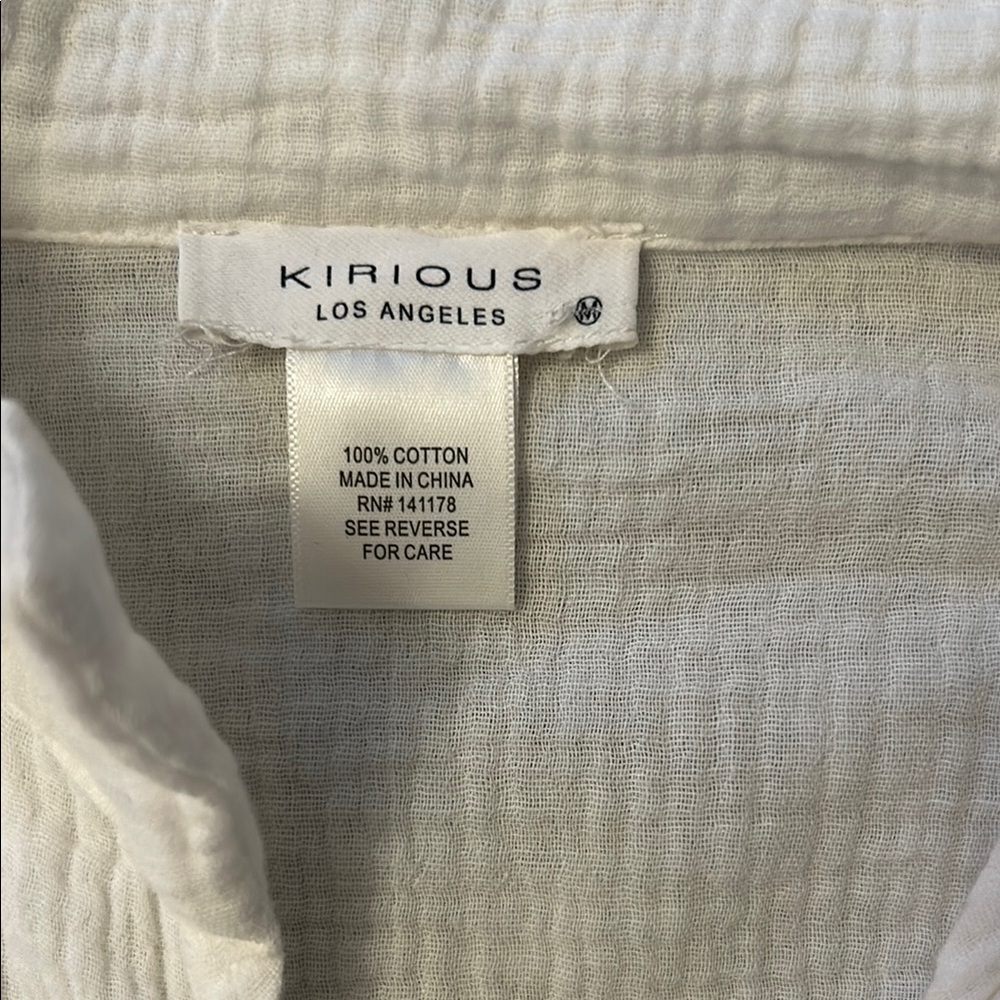 Madewell White Boxy Button Down Shirt with Tie Front - Picture 2 of 2